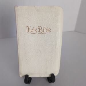 Holy Bible Holman Edition Old & New Testaments White Gold Gilt Edges 1950s
